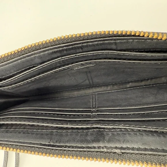 Coach Black Leather Wristlet with Gold Accents - Picture 6 of 6